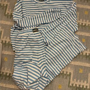 Daily Drills Malibu and White Striped sweatpants and matching sweatshirt XS/S